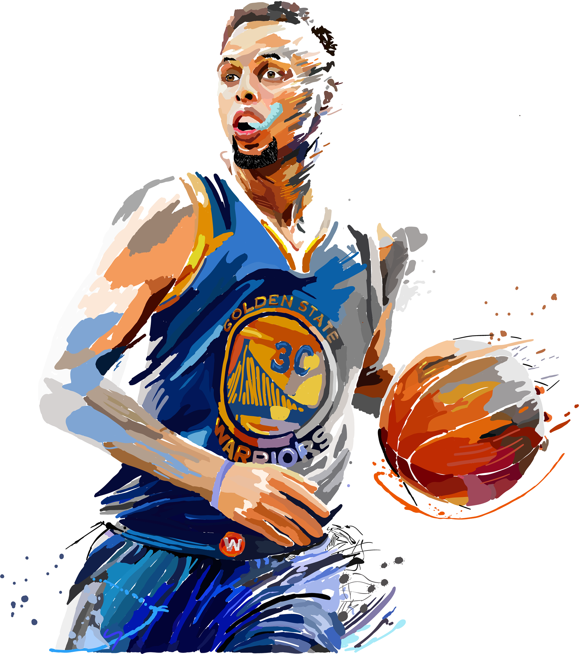 Golden Ball Art Painting State Warriors Stephen Transparent PNG Image