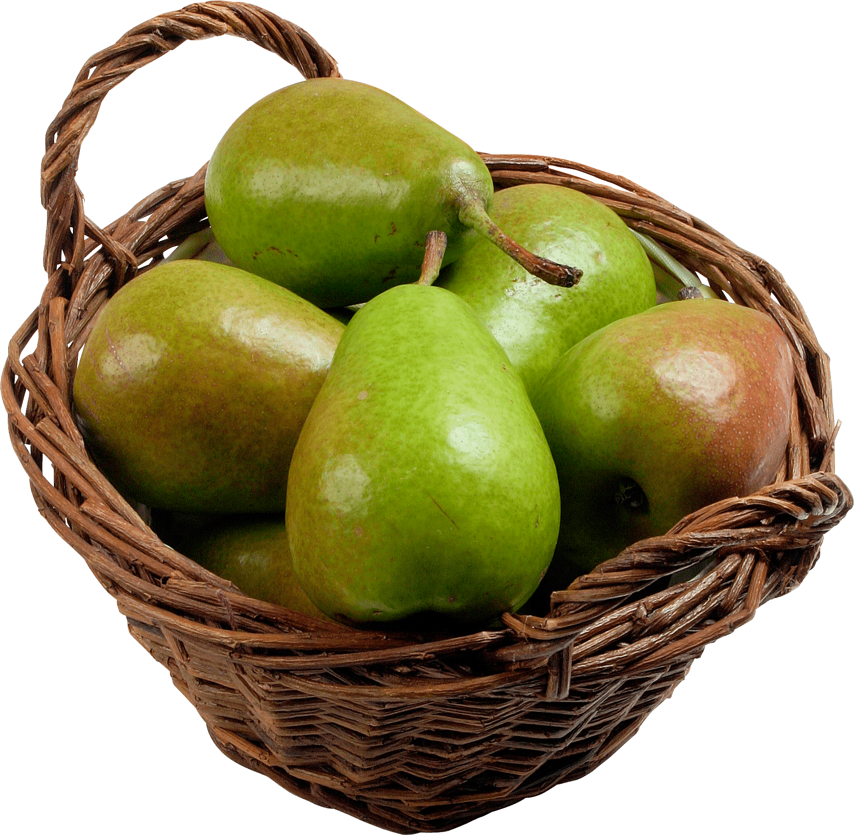 Green Pears In Basket Png Image Transparent PNG Image