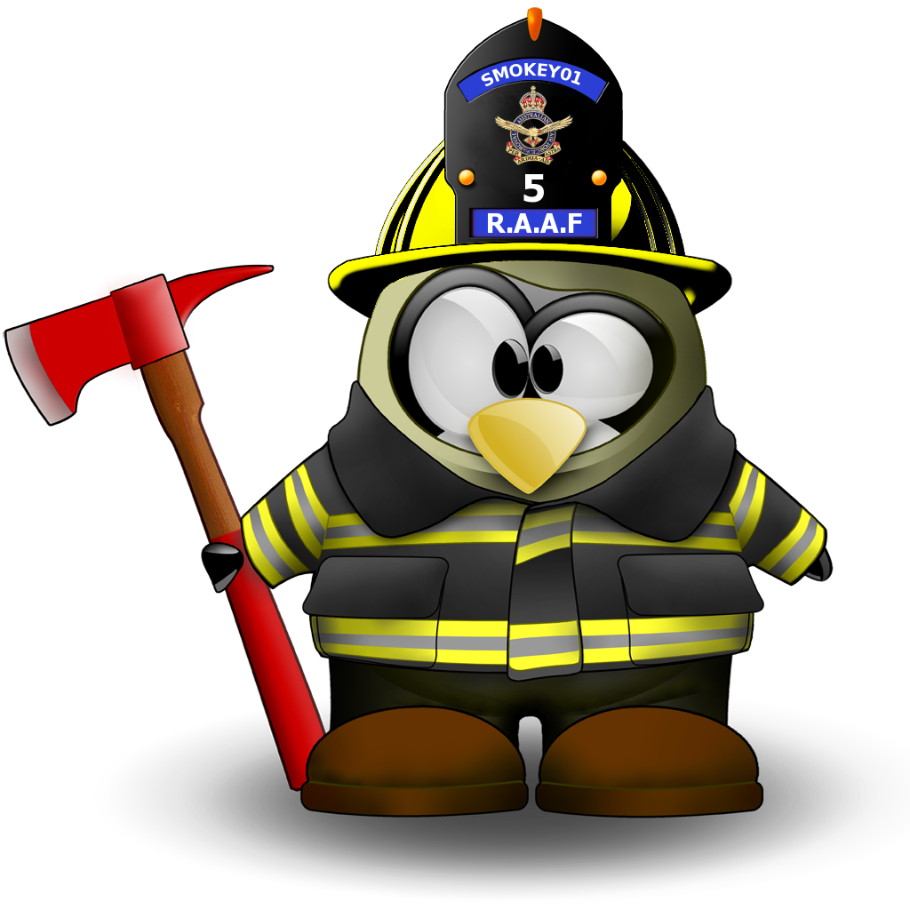 Tux Fireman Firefighter Racer Linux Penguin Transparent PNG Image