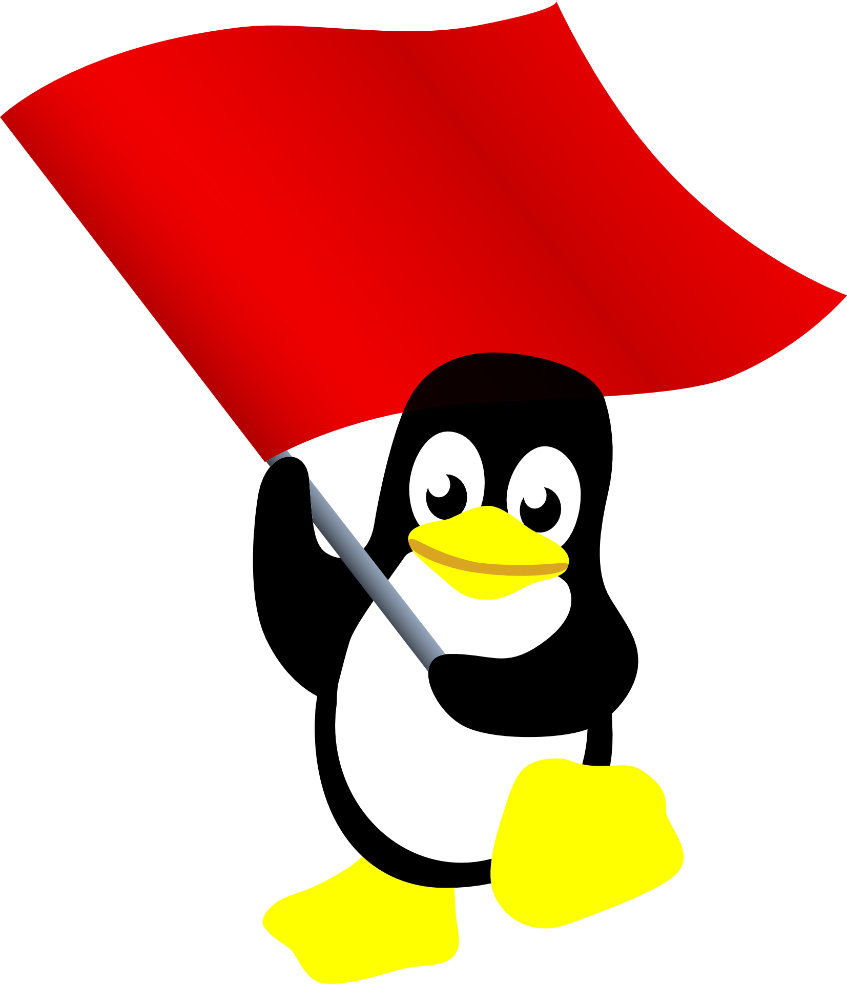 Tux Flag Racer Linux Red Penguin Transparent PNG Image