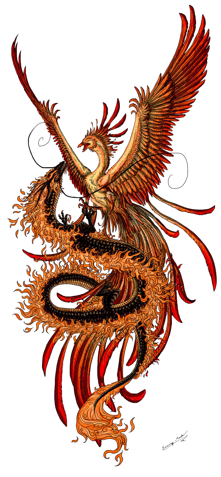 Tattoo Phoenix Chinese Tattoos Dragon Fenghuang Images Transparent PNG Image