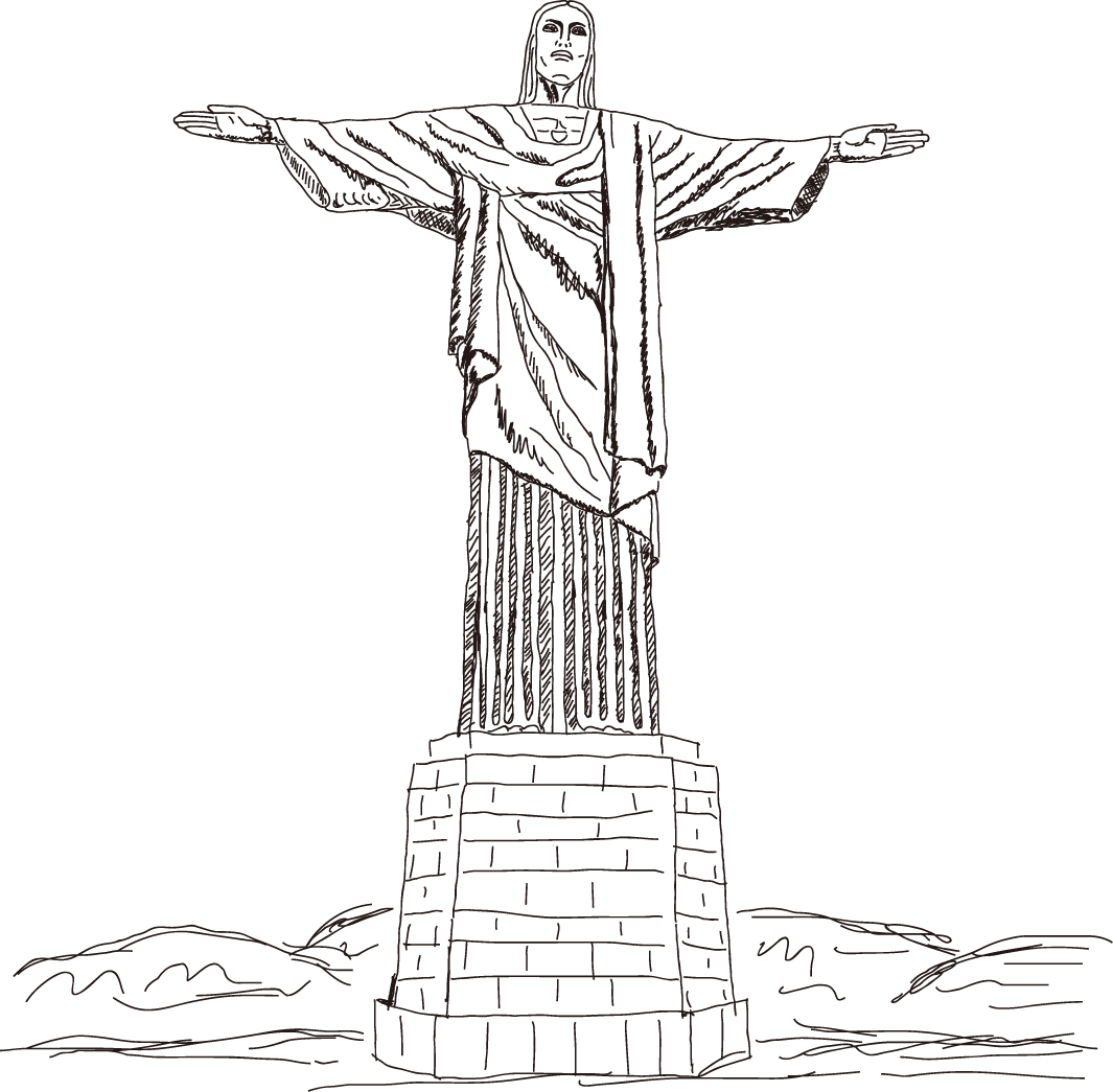 Brazil Christ Illustration Corcovado Redeemer Vector Statue Transparent PNG Image