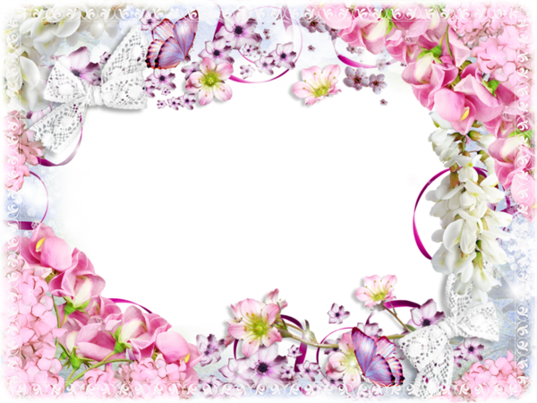 Pink Frame Flower Free Frame Transparent PNG Image