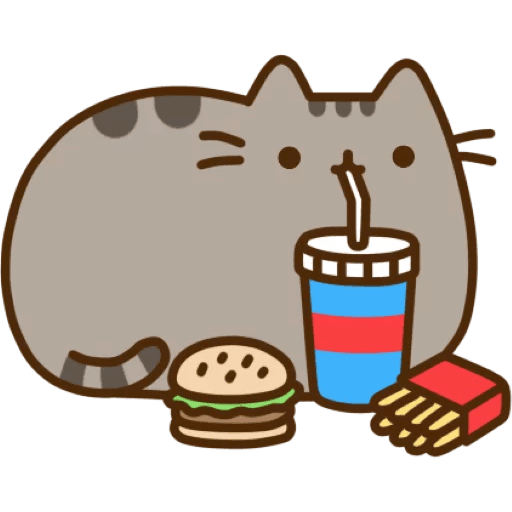 Food Hamburger Pusheen Fries French Free Download PNG HQ Transparent PNG Image