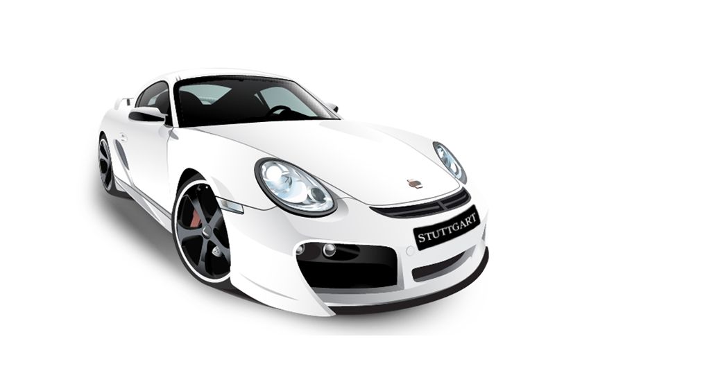 White Porsche Transparent PNG Image