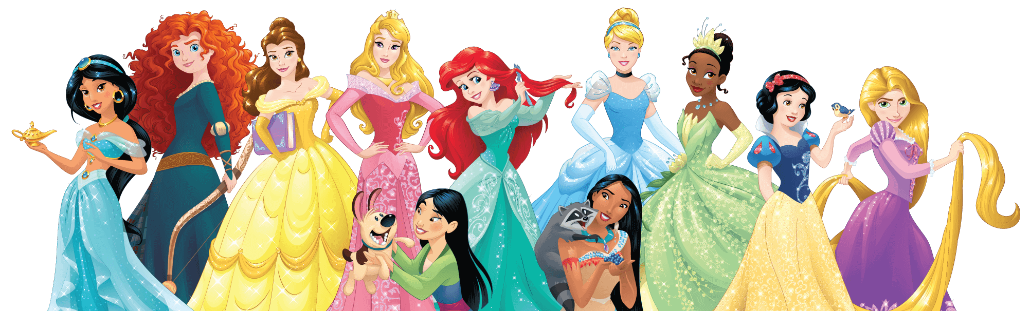 Ariel Belle Aurora Jasmine Rapunzel Princess Disney Transparent PNG Image