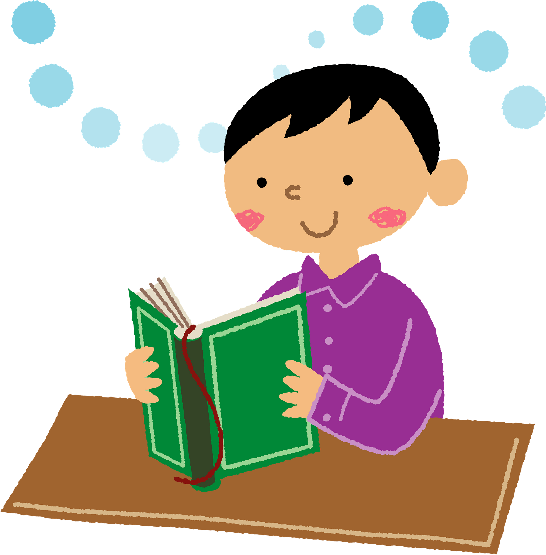 Boy Reading Book Free Clipart HD Transparent PNG Image