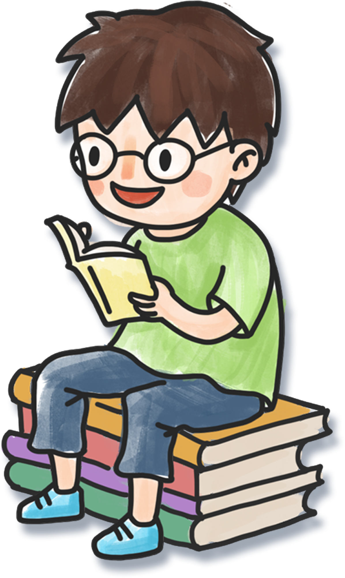 Boy Little Reading Book Download HD Transparent PNG Image