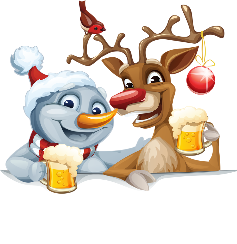 And Elk Snowman Reindeer Claus'S Santa Christmas Transparent PNG Image