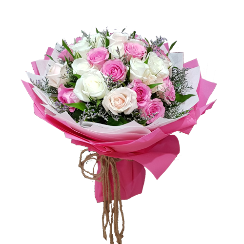 Pink Spring Flower Bunch Rose Transparent PNG Image