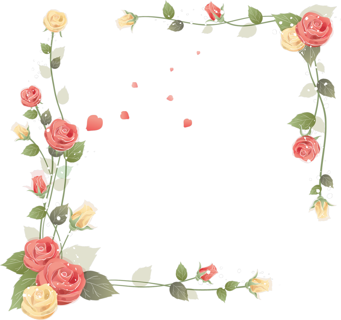 Flower Rose Frame Powerpoint Presentation Microsoft Transparent PNG Image