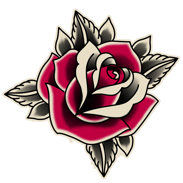 Rose School Old Sticker (Tattoo) Free Download PNG HQ Transparent PNG Image