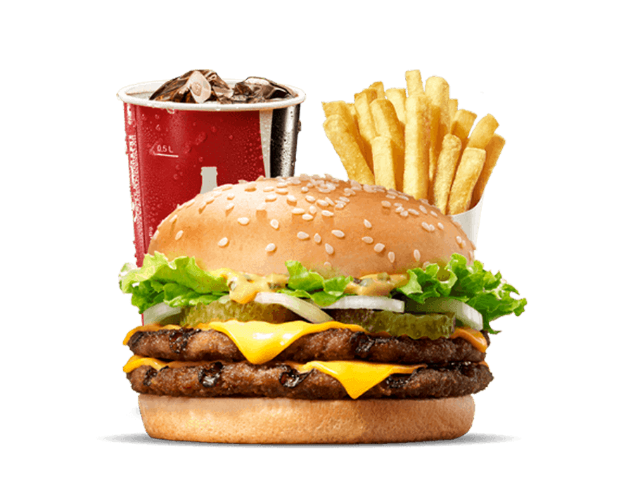 King Whopper Hamburger Food Big Cheeseburger Fast Transparent PNG Image