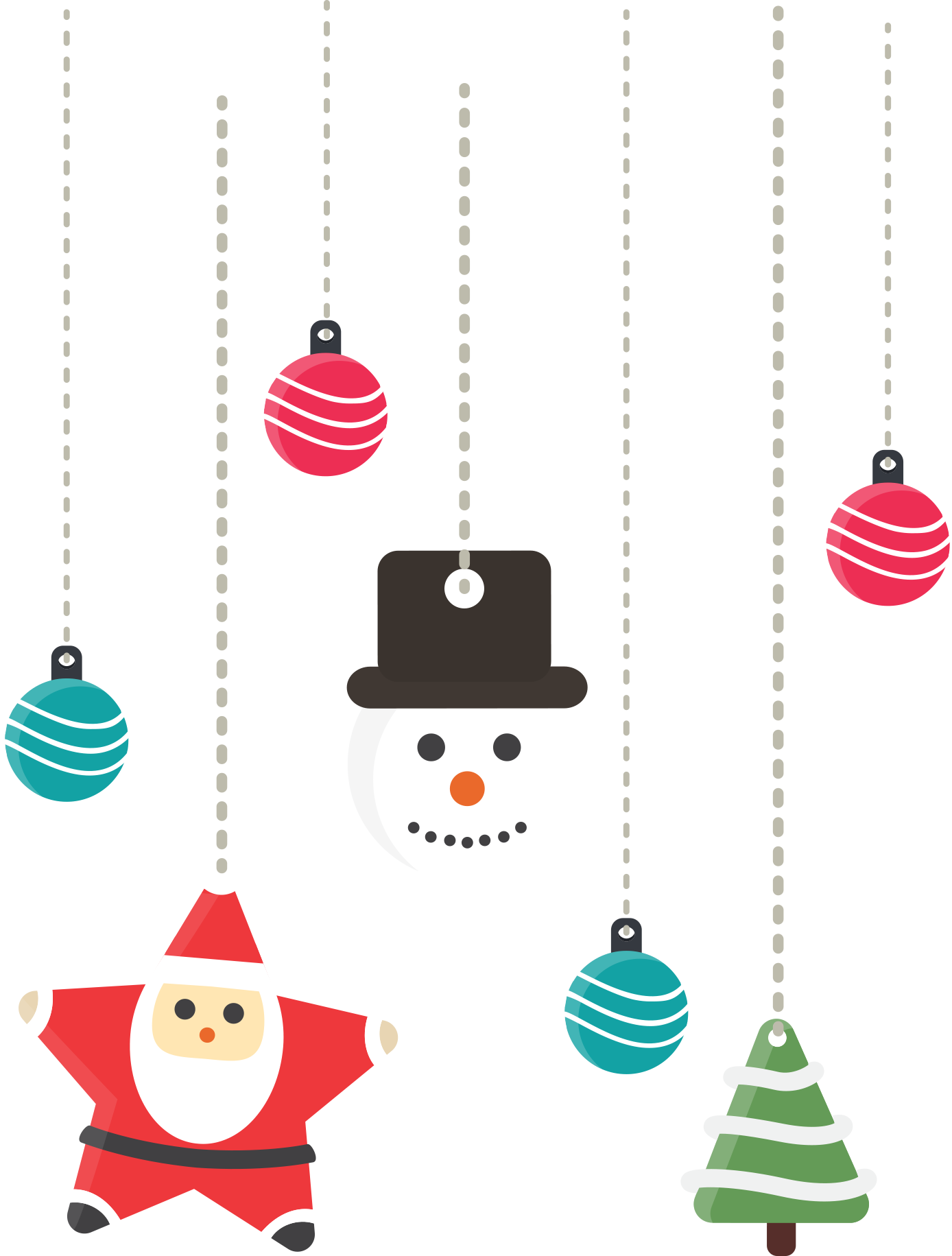 Snowman And Gift Claus Ornament Decoration Pendant Transparent PNG Image