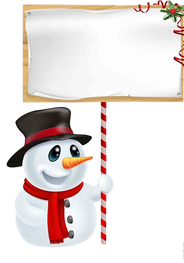 Snowman Santa Claus Cartoon Holding Sign Christmas Transparent PNG Image