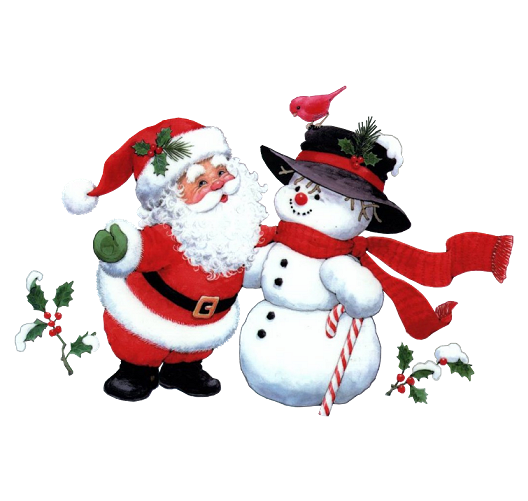 Snowman And Claus Christmas Santa Free HD Image Transparent PNG Image