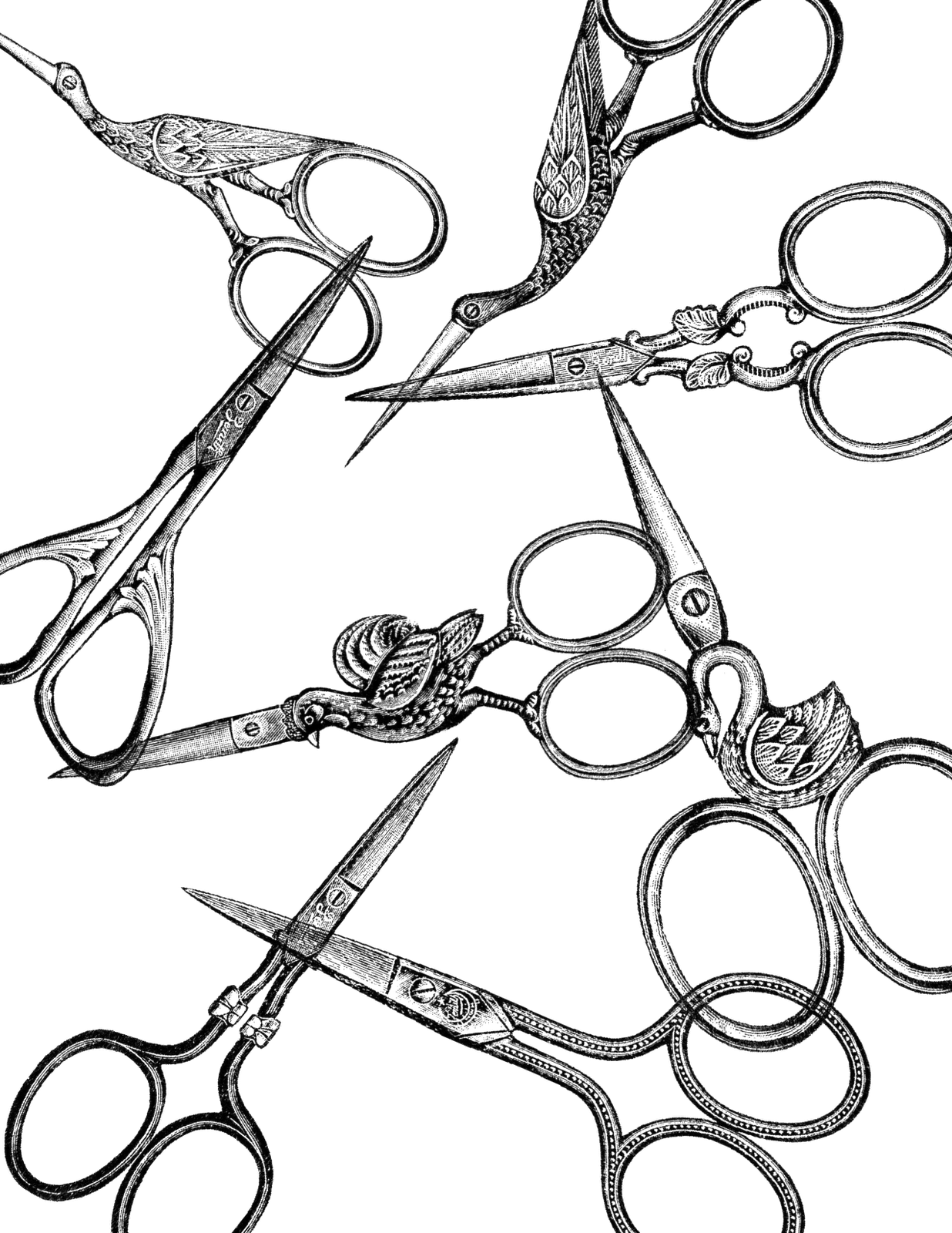 Vintage Scissors Clip Art Transparent PNG Image