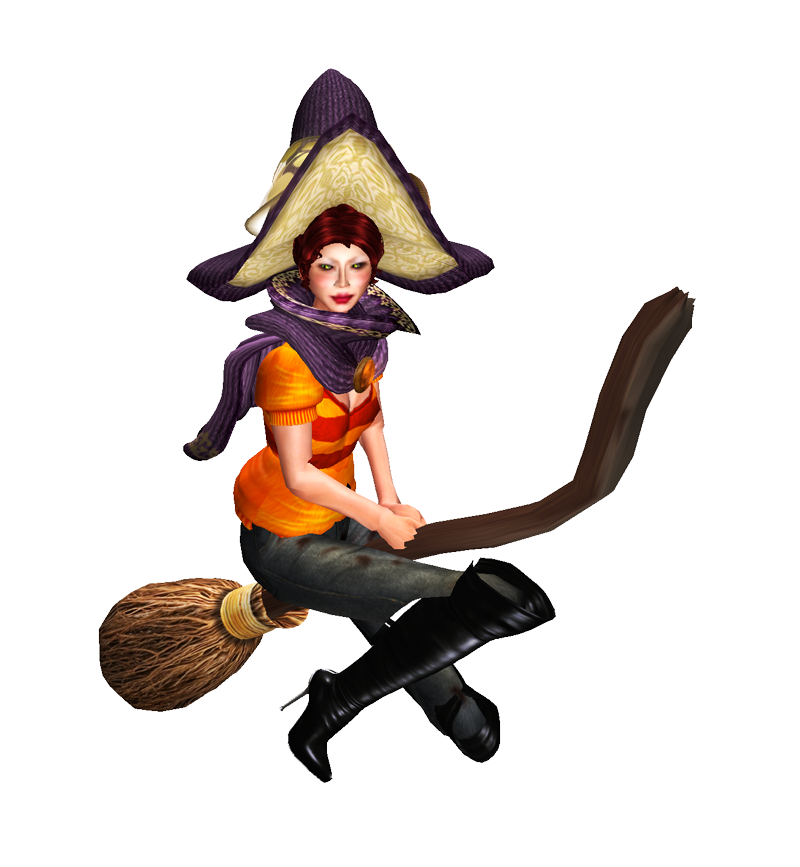 Sims Broom Figurine Witch Costume Free HQ Image Transparent PNG Image