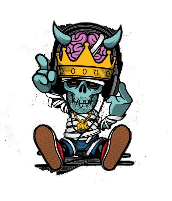 Hip Skull Rapper Illustration Graffiti Hop Cartoon Transparent PNG Image