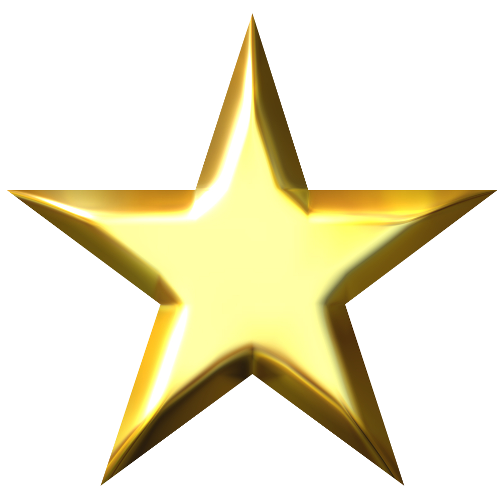 3D Gold Star Picture Transparent PNG Image