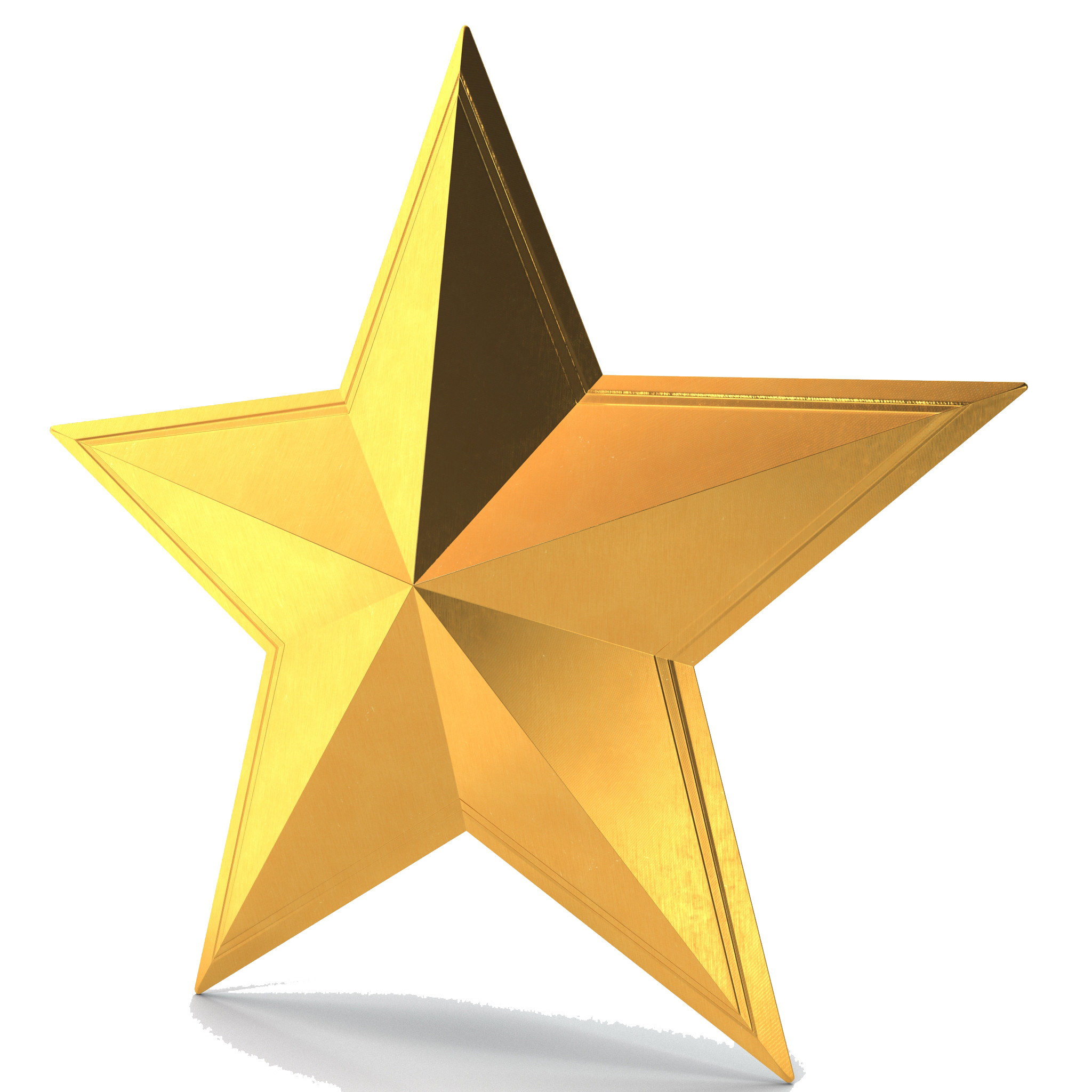 3D Gold Star Transparent PNG Image