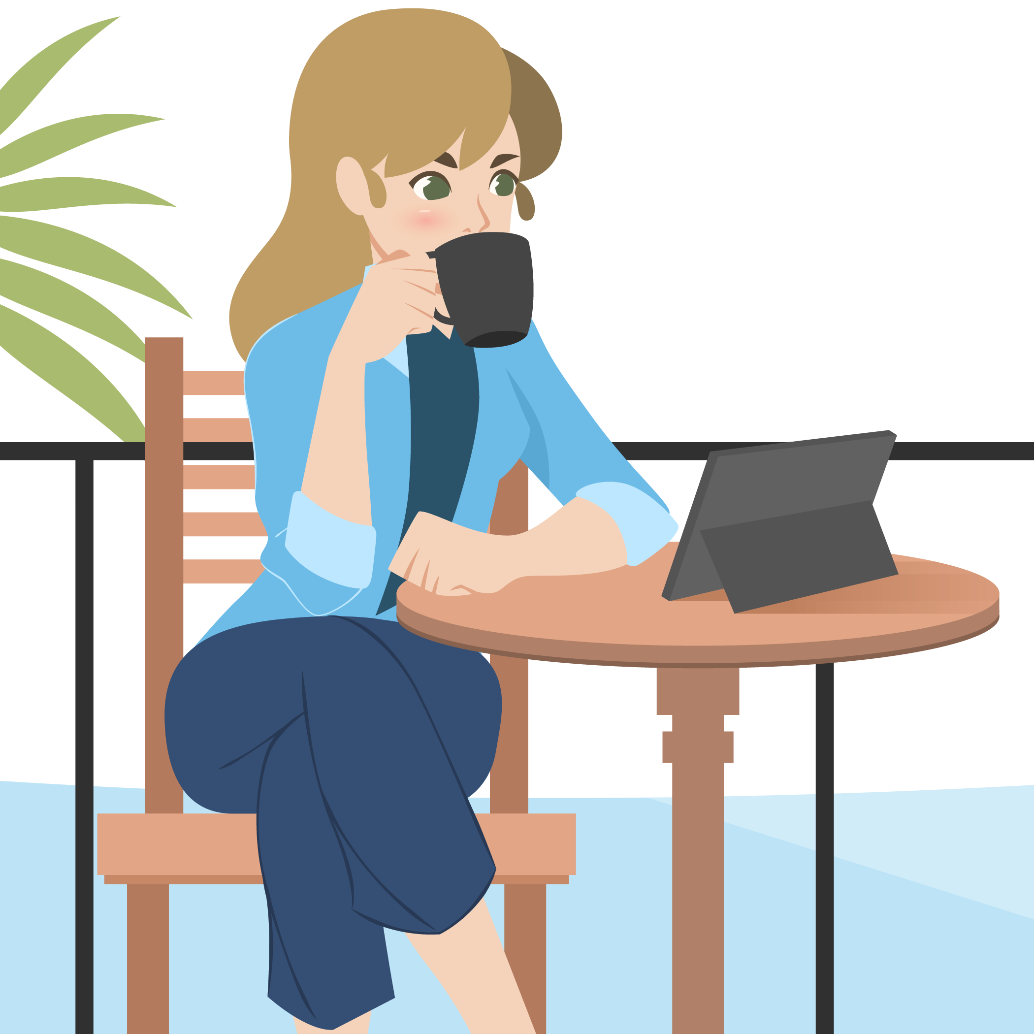 Coffee Woman Vector Starbucks Drinking Cafe Drawing Transparent PNG Image