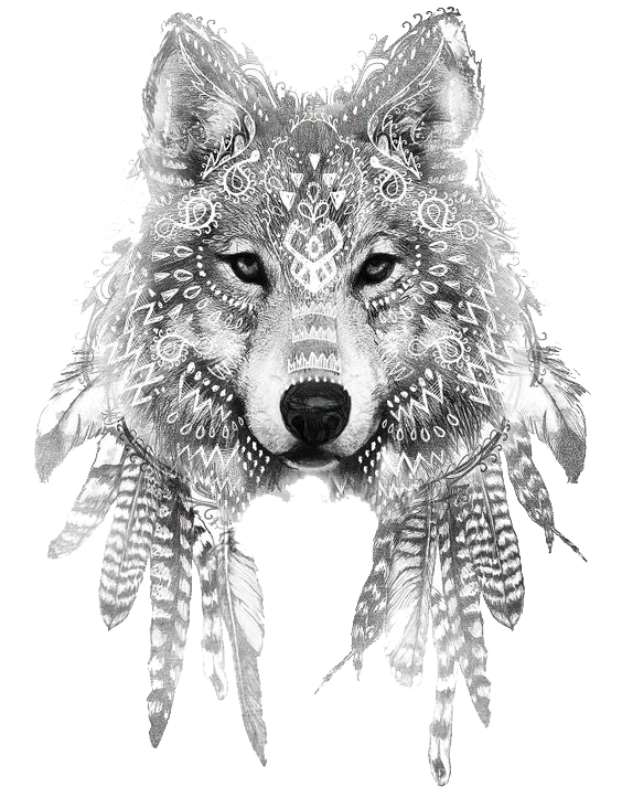 Gray Sleeve Tattoo Wolf Ink Drawing Transparent PNG Image