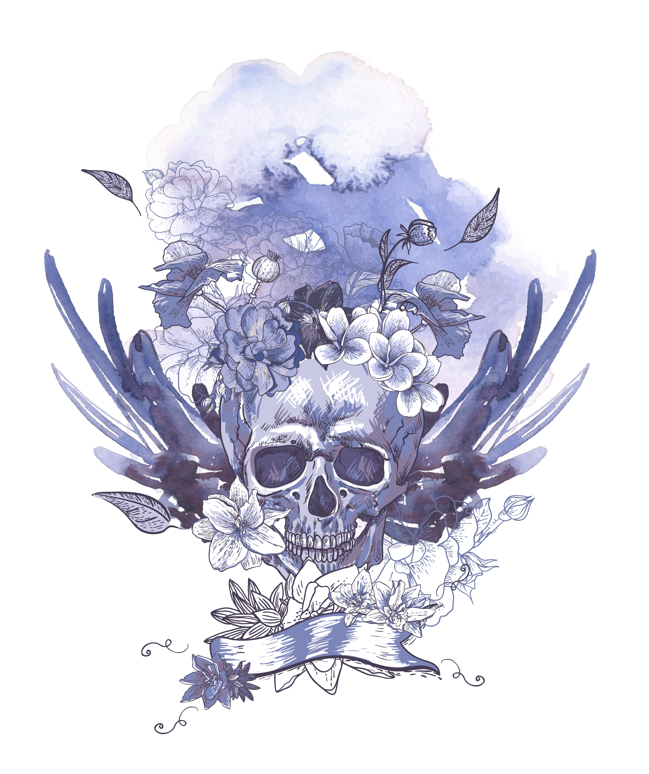 Blue Skull Light Royalty-Free Human Pattern Symbolism Transparent PNG Image