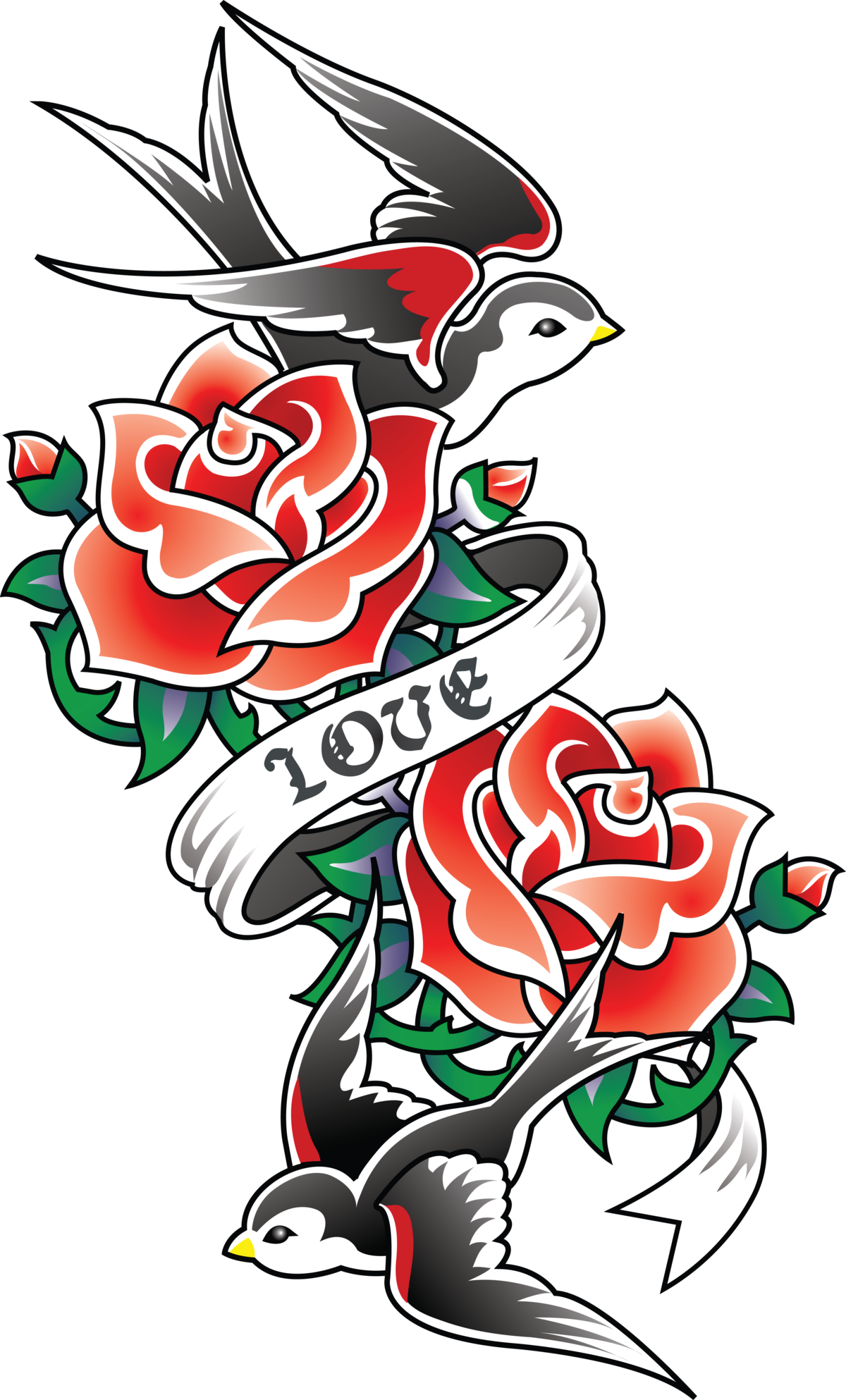 Tattoo School Old Sleeve Rose (Tattoo) Swallow Transparent PNG Image