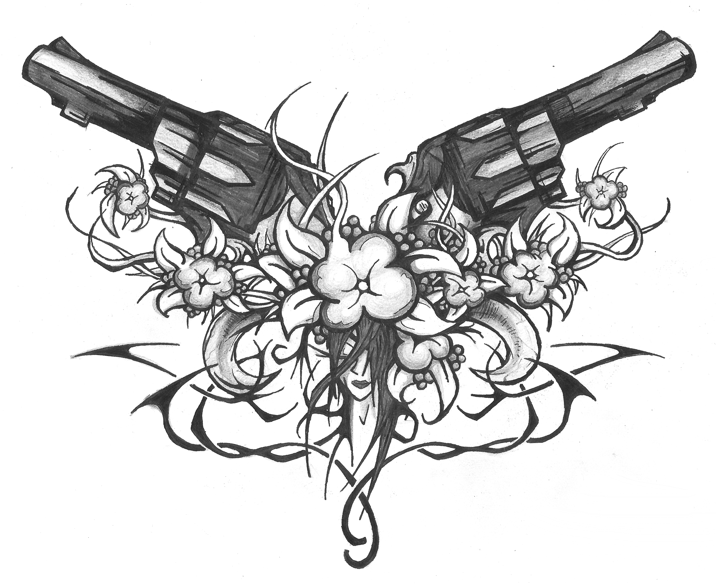 Machine Tattoo Pistol Firearm Sleeve Download HQ PNG Transparent PNG Image