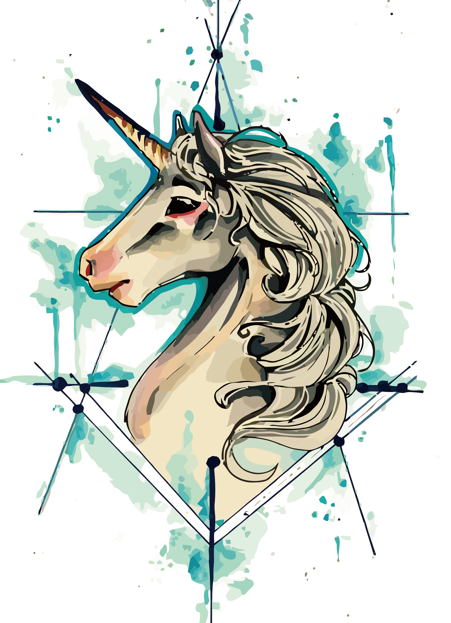 Tattoo Flash Vector Iphone Unicorn Drawing Transparent PNG Image