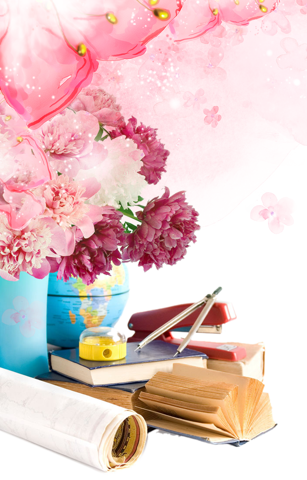 Pink Flower Day Teachers World Teacher Transparent PNG Image