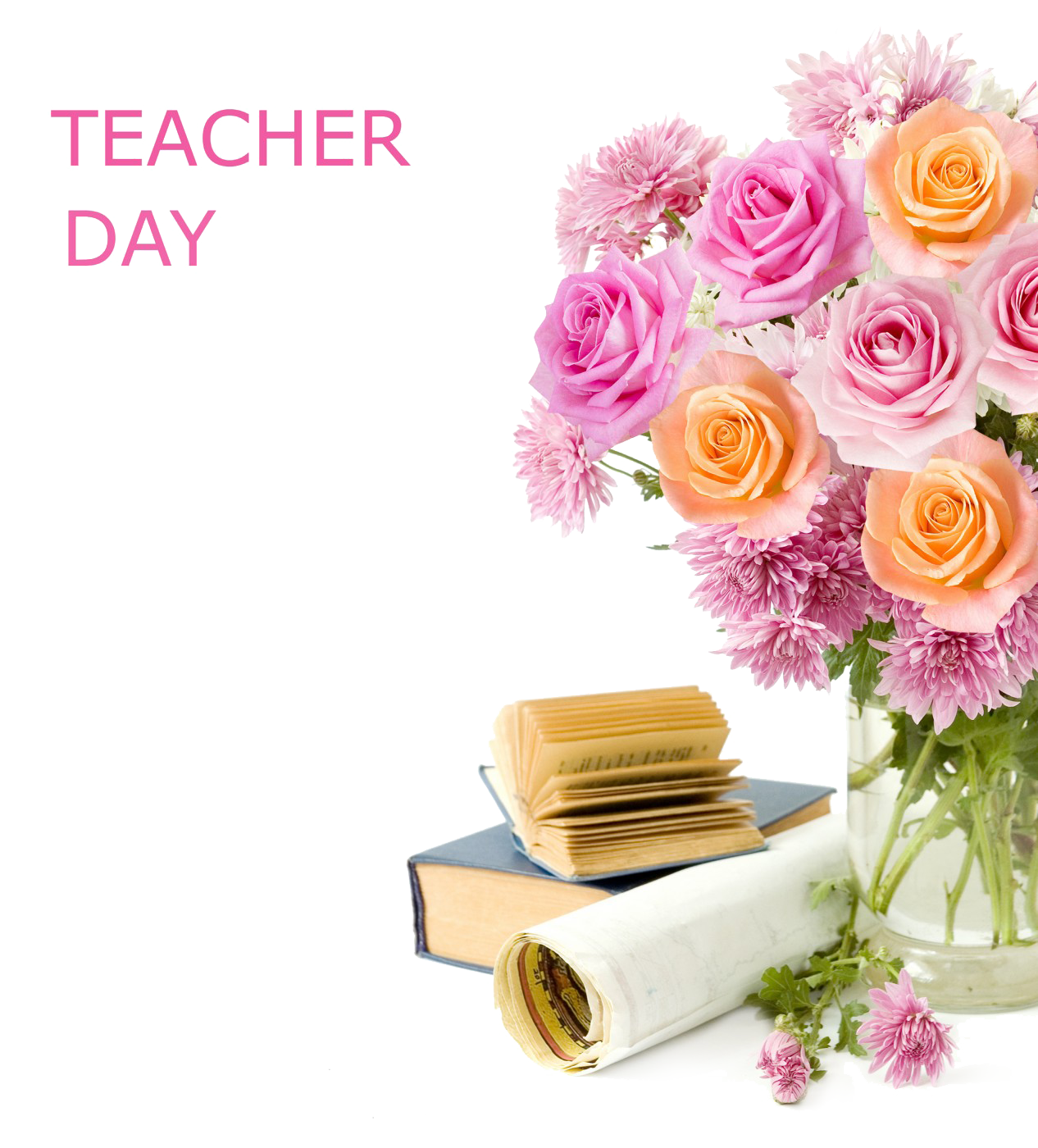 Pink Product Flower Day Teachers Teacher Transparent PNG Image