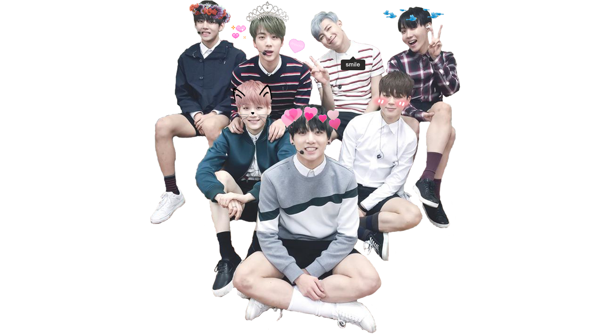 Bts Family People Mobile Phones Sticker Transparent PNG Image