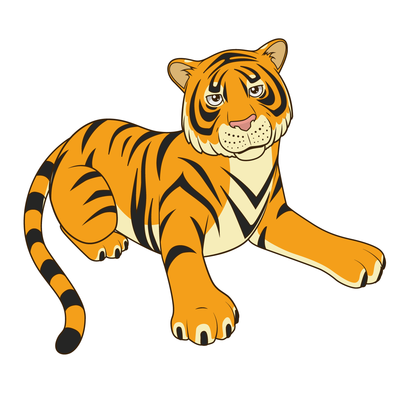 Tiger Black Cartoon Illustration Panther Free Clipart HQ Transparent PNG Image