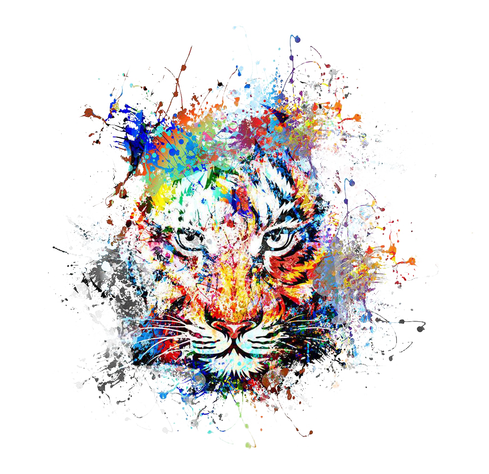 Tiger Art Abstract Painting PNG Free Photo Transparent PNG Image