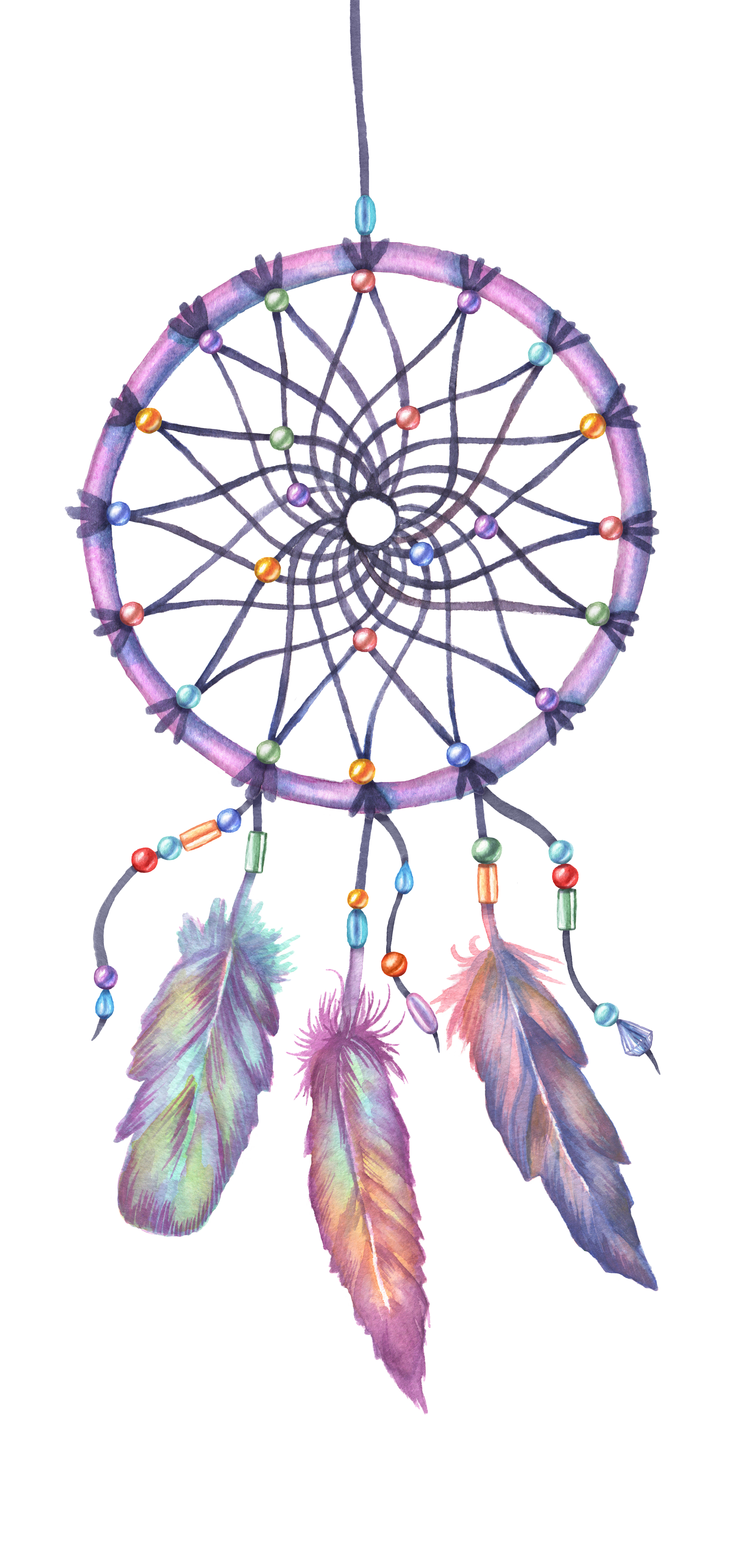 Dreamcatcher Purple Illustration Watercolor Painting Drawing Transparent PNG Image