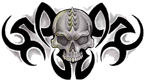 Tribal Skull Tattoos Free Png Image Transparent PNG Image