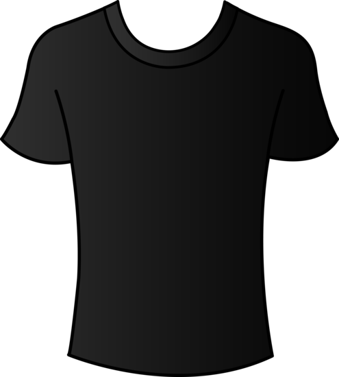 Black T-Shirt Clip Art Round Neck Transparent PNG Image