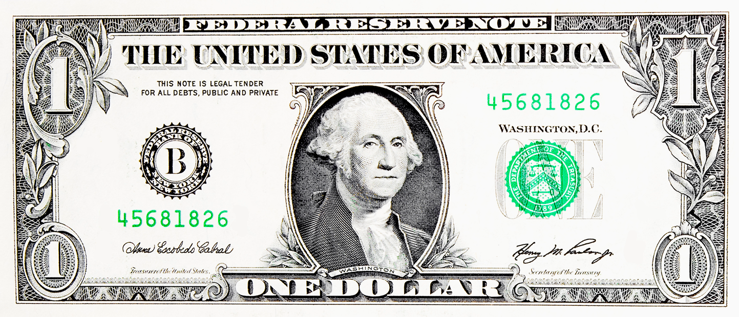 Five-Dollar United Banknote Bill Dollar One-Dollar States Transparent PNG Image