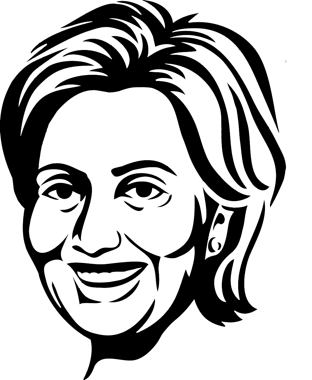 Hair United Clinton Tshirt Face States Hillary Transparent PNG Image