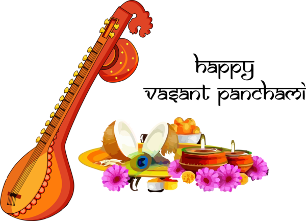 Vasant Panchami Musical Instrument String For Happy Destinations Transparent PNG Image