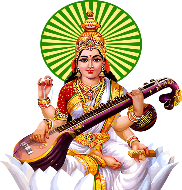 Vasant Panchami String Instrument Musical Veena For Happy Events Near Me Transparent PNG Image