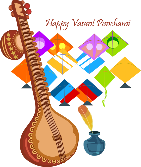 Vasant Panchami String Instrument Musical For Happy Background Transparent PNG Image