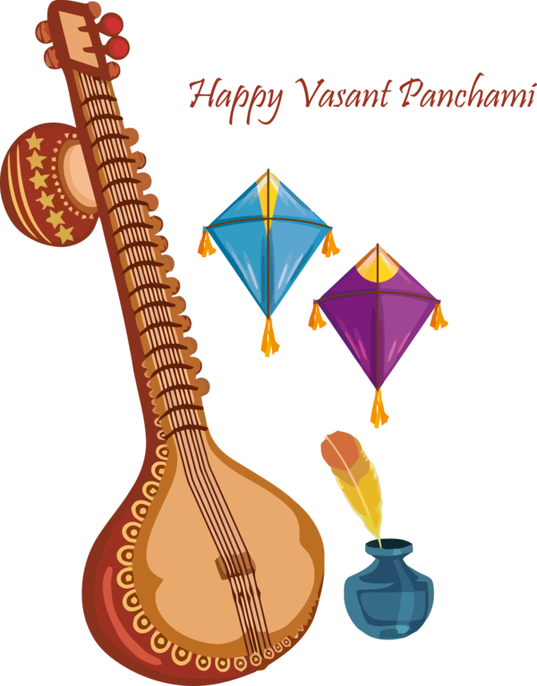 Vasant Panchami String Instrument Musical For Happy Song Transparent PNG Image