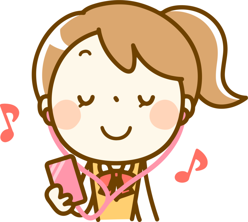 Girl Vector Music Listening Free HQ Image Transparent PNG Image