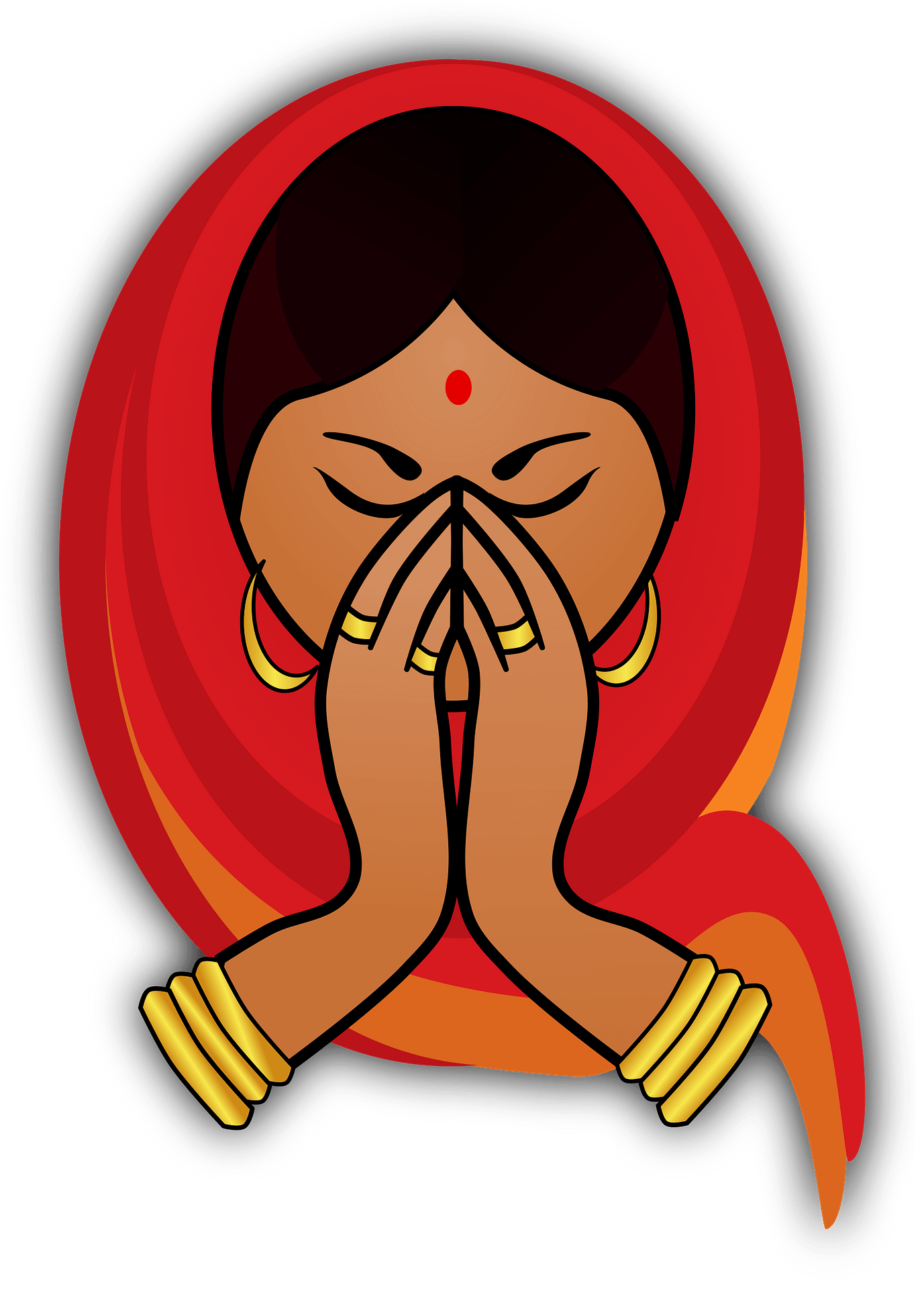 Praying Girl Vector Free HQ Image Transparent PNG Image