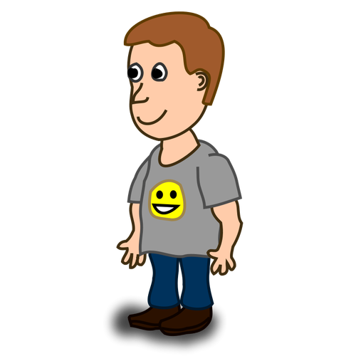 Standing Boy Vector Hipster Pic Transparent PNG Image