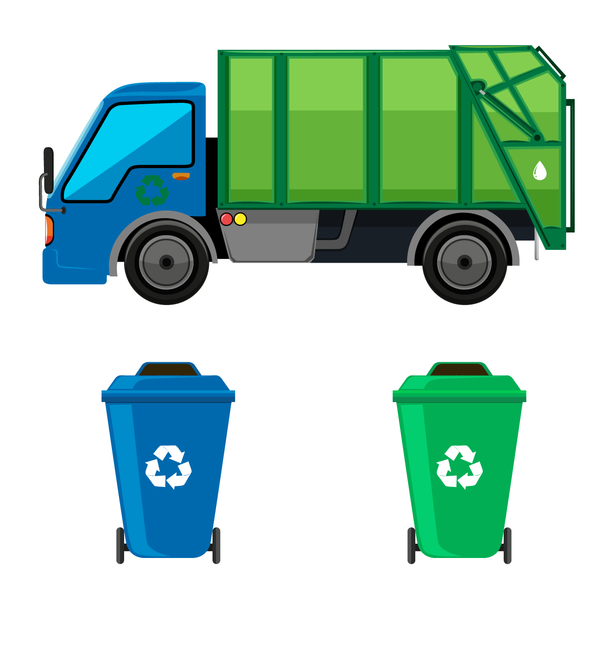 Garbage Collection Truck Motor Vehicle Green Waste Transparent PNG Image