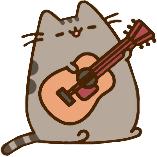 String Pusheen Cat Guitar Instrument Cello Transparent PNG Image